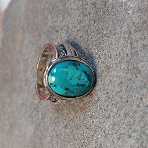 Sterling Silver turquoise spinner ring.